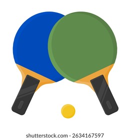 Indoor Sports Table Tennis Bat Vector. Simple Table Tennis Bat on White Background.