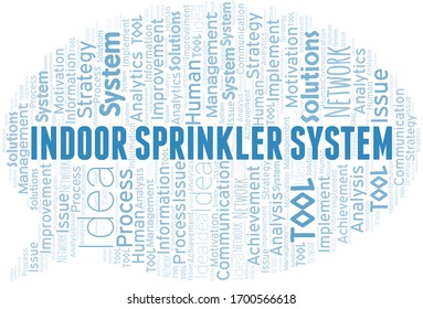 Indoor Sprinkler System Typography Vector Word Cloud.