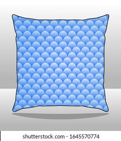 Indoor Square Pillow Design With Abstract Circle Graphic Line, Sublimation Printed Vector.