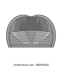 Indoor stadium icon in black monochrome style isolated on white background. Championship symbol vector illustration