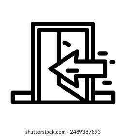 indoor use only product label caution line icon vector. indoor use only product label caution sign. isolated contour symbol black illustration