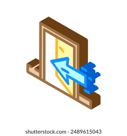indoor use only product label caution isometric icon vector. indoor use only product label caution sign. isolated symbol illustration