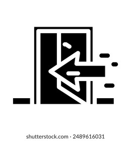 indoor use only product label caution glyph icon vector. indoor use only product label caution sign. isolated symbol illustration