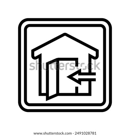 indoor use only product label caution line icon vector. indoor use only product label caution sign. isolated contour symbol black illustration