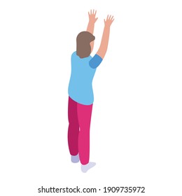 Indoor volleyball player icon. Isometric of indoor volleyball player vector icon for web design isolated on white background
