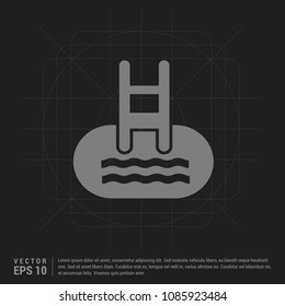 Indoors swimming pool icon - Black Creative Background Indoors swimming pool icon - Black Creative Background
