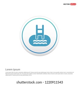 Indoors swimming pool icon Hexa White Background icon template - Free vector icon
