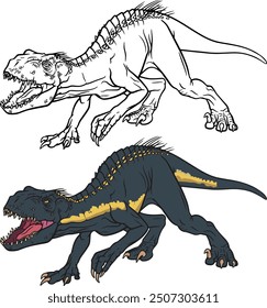 Indoraptor, Indominusrex, Velociraptor, Dinosaurier, Zeichnung, Kunst