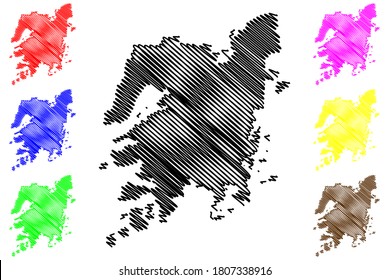 Indore City (Republic of India, Madhya Pradesh State) map vector illustration, scribble sketch City of Indore map