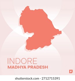 INDORE District Map, Madhya Pradesh, India – Editable Vector Outline.