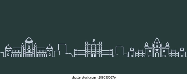 Indore Single Line Profile Skyline