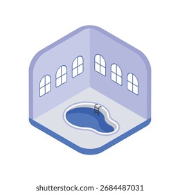 Indore Schwimmbad Isometrischer Vektor Illustration 