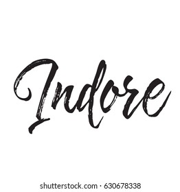 indore, text design. Vector calligraphy. Typography poster. Usable as background.