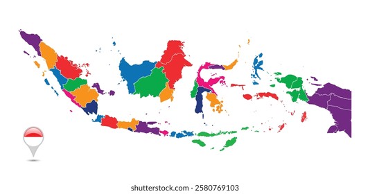 indoseian map random colour design
