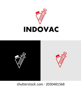 INDOVAC Logo Design This logo takes the idea of ​​the vaccine and syringe icon, and makes it form the letter V