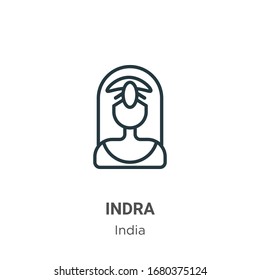 Indra outline vector icon. Thin line black indra icon, flat vector simple element illustration from editable india concept isolated stroke on white background