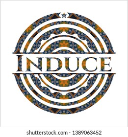 Induce arabesque emblem. arabic decoration.