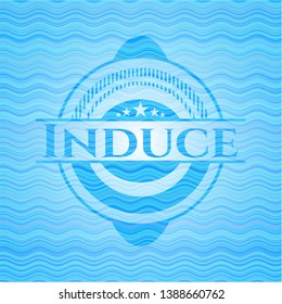 Induce light blue water emblem background. Vector Illustration. Detailed.