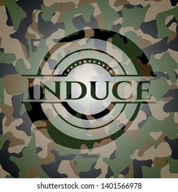 Induce written on a camouflage texture. Vector Illustration. Detailed.