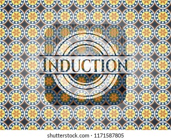 Induction arabesque style badge. arabic decoration.