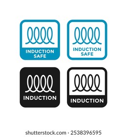 Crachá de indução de fogão top ou cozinha vetor vetor símbolos espirais. Adequado para utensílios de cozinha compatíveis com indução de panela ou frigideira