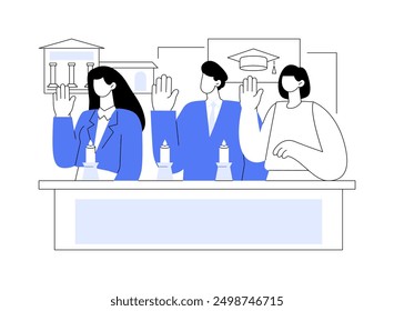 Induction ceremony isolated cartoon vector illustrations. Group of students at college induction ceremony together, educational process, pass dedication, university life vector cartoon.