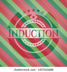 Induction christmas style badge. Vector Illustration. Detailed.
