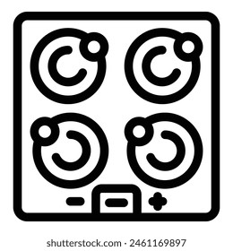 Induction cooker icon outline vector. Magnetic cooktop. Kitchen electrical appliance