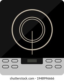 Induction cooker, illustration, vector on white background.
