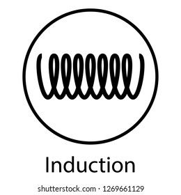 Induction (cooking) spiral, electrical sign. Vector