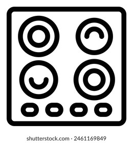 Induction cooking surface icon outline vector. Magnetic stovetop device. Electromagnetic cookware tool