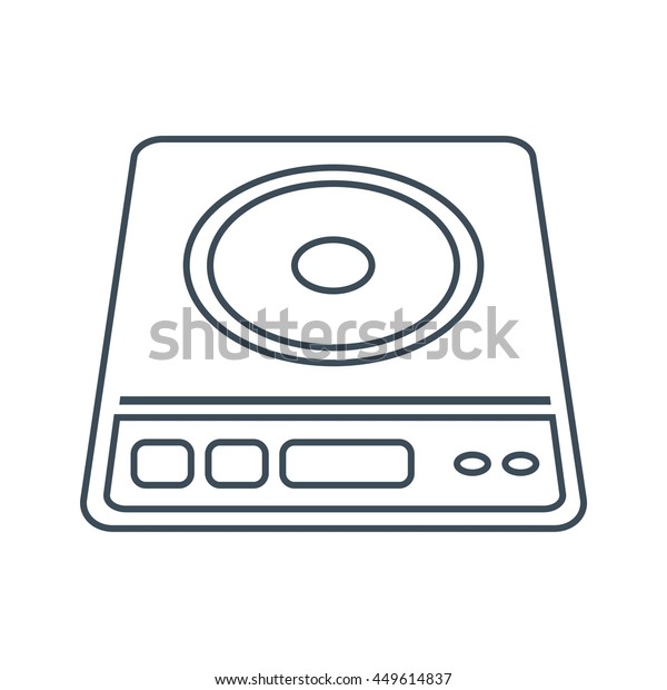 Induction Cooktop Icon Isolated On White Signs Symbols