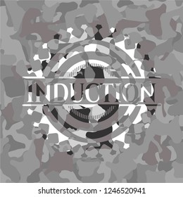 Induction grey camouflaged emblem