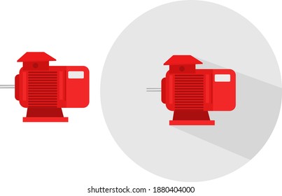 Induction motor ,illustration, vector on white background.