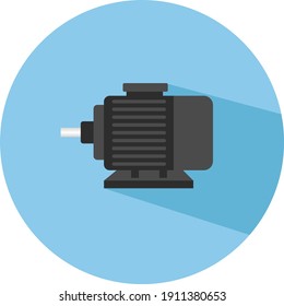 Induktionsmotor, Illustration, Vektorgrafik auf weißem Hintergrund.