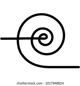 Induction spiral electrical symbol. Induction hob stove ring spiral silhouette.