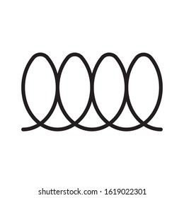 Induction spiral icon. Linear logo of type of kitchen hob. Black simple illustration. Contour isolated vector image on white background. Twisted wire