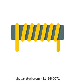 Induction spring coil icon. Flat illustration of induction spring coil vector icon for web isolated on white