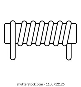Induction spring coil icon. Outline induction spring coil vector icon for web design isolated on white background