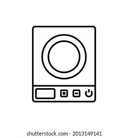 icono de cocina de inducción, vector de cocción, ilustración alimentaria