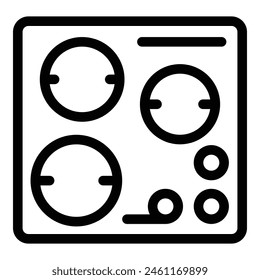 Induction stove icon outline vector. Electrical kitchenware. Electric cooking surface