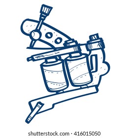 Induction tattoo machine icon. Design elements in hand drawn style.