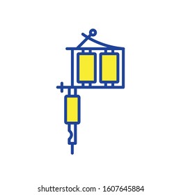 induction tattoo machine line icon, vector illustration