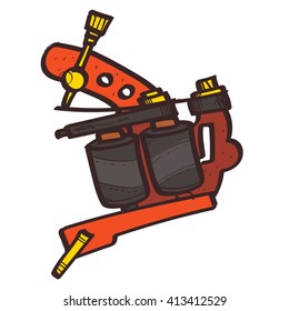 Induction tattoo machine on a white background. Tattoo Accessory.