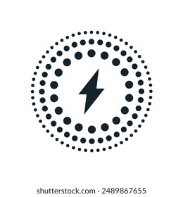 Inductive Charging Icon: A vector illustration in monochrome, depicted entirely filled.