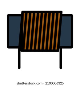 Inductor Coil Icon. Editable Bold Outline With Color Fill Design. Vector Illustration.