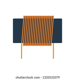 Inductor coil icon. Flat color design. Vector illustration.