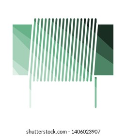 Icono de bobina del inductor. Diseño de la escalera de color plana. Ilustración vectorial.