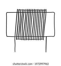 Icono de bobina del inductor. Diseño de esbozos dibujados a mano. Ilustración vectorial.