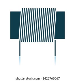 Inductor Coil Icon. Shadow Reflection Design. Vector Illustration.